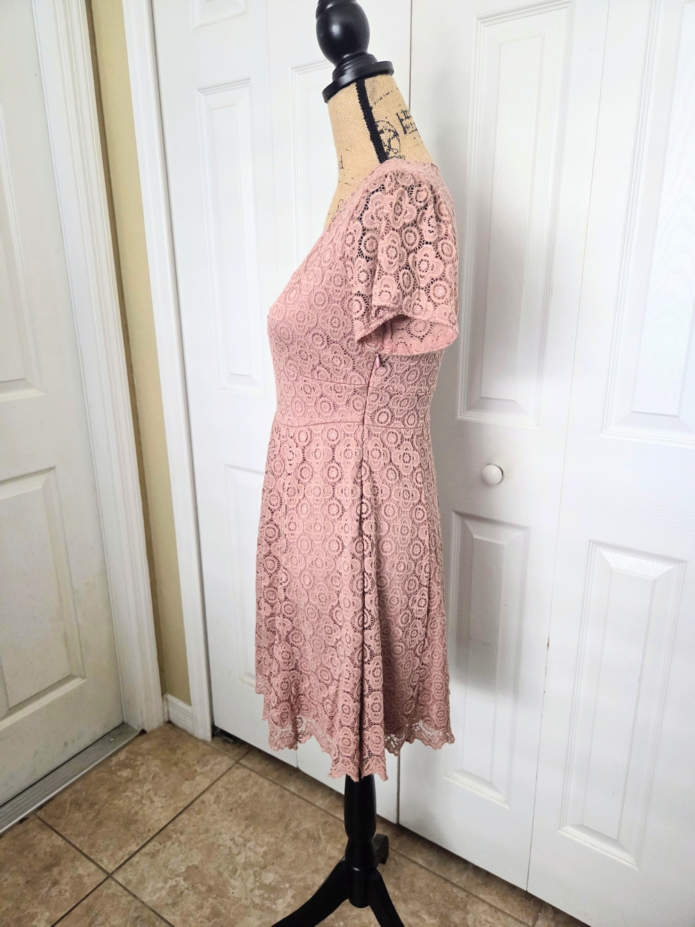 Altar'd State Women’s Pink Lace Fit-and-Flare Dress - Picture 5 of 12